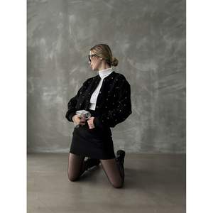 Chaqueta Casual con Detalles de Piedras para Universidad, Producto al por Mayor - Product Image 6