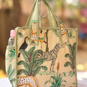 Nouveaux sacs de créateurs, sac en tissu imprimé magnifique, multi-usages, élégant, en jute avec du coton, sacs à bandoulière, sacs de shopping pour femmes - Product Image 1