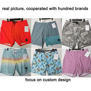 OEM Striped Seersucker Ruffle Swim <b>Shorts</b> Drawcord Waistband <b>Men</b> Soft Swimwear OEM Service Adults Plus Size Swimwear Not Support - Product Image 3