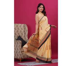 2025 nouveauté haute qualité coton Mulmul Saree élégant imprimé à la main conception pour la fête d'été porter des femmes indien pakistanais - Product Image 4