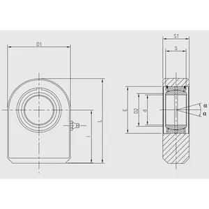 Connecteur de tige soudée rectangulaire pour capteur anti-stress de connexion de piston à œillet pour vérins hydrauliques - Product Image 2