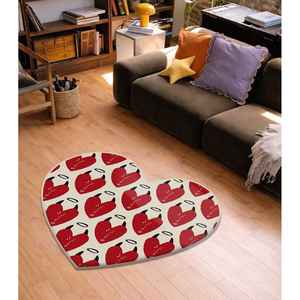 Tapis à motif écossais rose, cadeau pour petite amie, tapis pour la Saint-Valentin, Heart 2 - Product Image 5