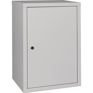 Solid Sheet <b>Metal</b> <b>Wall</b> <b>Cabinet</b> H600xW400xD300 mm 1 Shelf Light Grey RAL 7035 Tool <b>Cabinets</b> - Product Image 1