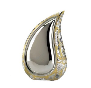 ACW urne artisanale en métal de qualité supérieure conception de goutte de larme en laiton gris pour adulte meilleur prix de gros pour les cendres de crémation funéraire - Product Image 2