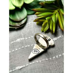 Navajo-Handmade #8 Turquoise & Sterling <b>Silver</b> <b>Statement</b> <b>Ring</b> Size 8.5 Fine Jewelry for Everyday Wear - Product Image 4
