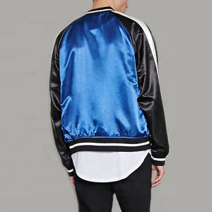Men's Lightweight Satin Varsity Jacket for Men Street Style with Custom Embroidery Logo Available in Different Sizes - Product Image 3