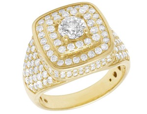 Luxury <b>Iced</b> Out S925 Silver Custom Round Moissanite Diamond Studded Men's <b>Ring</b> Hip Hop jewelry - Product Image 2