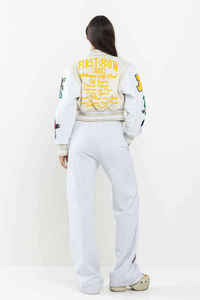 Chaquetas Varsity Cortas Personalizables con Logotipo Bordado en Chenilla, Parches y Mangas de Cuero Genuino, Ecológicas y Transpirables para Mujer - Product Image 6