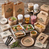 Ensemble d'emballages personnalisés pour café AT PACK : gobelets en papier, sacs, boîtes alimentaires, bols, fournitures à emporter, solution tout-en-un