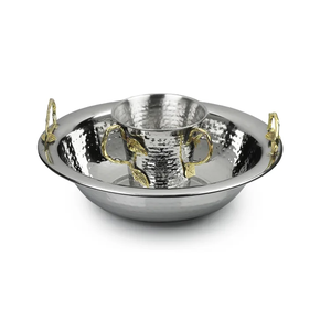 Taza de lavado de acero inoxidable y tazón martillado Diseñador Excelente diseño Tazón y taza de lavado - Product Image 2