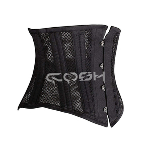 Corset amincissant noir en maille avec baleines en acier pour sculpter la taille - Product Image 5