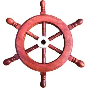 Timón de Barco Rústico de Madera de Excelente Calidad con Acabado Antiguo para Bares y Restaurantes Náuticos Disponible a un Precio Accesible - Product Image 1