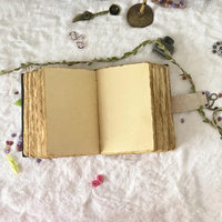400 Page Grand Papillon En Cuir Grimoire Livre De Sort Vierge Des Ombres Journal De Sorcellerie avec Moth & Morpho Butterfly Design