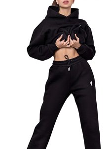 Tenue de Jogging deux pièces pour femmes, pull à manches longues avec capuche, pantalon Long, ensemble de survêtement avec poches - Product Image 2