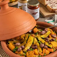 Pot à tajine en argile naturelle marocaine non vernie fait à la main avec couvercle en céramique de MA Cookware