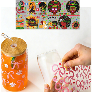 Design Popolare: Affermazioni Afroamericane 3D, Storia Nera del 1865, Donna Nera - Involucri UV DTF per Bicchieri Libbey da 16oz - Product Image 2