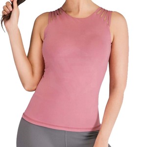 Camiseta sin mangas de nuevo diseño para mujer, tela de algodón transpirable de secado rápido, largueros personalizados para gimnasio, Yoga, ropa informal de talla grande, verano, sólido - Product Image 5