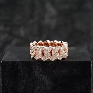 Impresionante Anillo de Compromiso de Plata de Ley Chapado en Oro para Hombre, Estilo Hip Hop, con Diamantes Tallados de Claridad VVS, Ideal para Bodas y Fiestas, Directo de Fábrica - Product Image 1