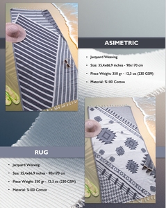 ผ้าขนหนูชายหาด DAFNI BIG PAZAR สีม่วง ลายก้างปลา พิมพ์ลาย ผ้าเทอร์รี่ ผ้าฝ้าย ซักได้ พร้อมพู่สีขาว น้ำหนักปานกลาง HDPE - Product Image 5