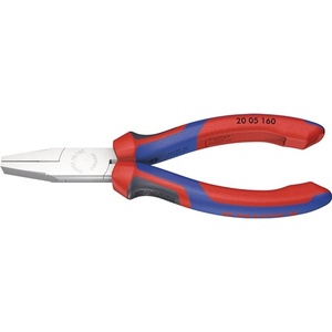For KNIPEX Flat-Nose Pliers DIN ISO 5745 160 mm Chrome-Plated Overall Length Multi-Component Grips - Product Image 1