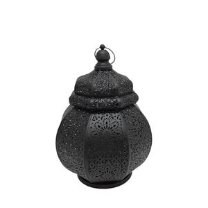 Lot de 3 lanternes décoratives marocaines en métal couleur dorée pour la maison et la décoration d'éclairage de Noël Lanterne suspendue - Product Image 2