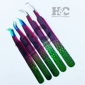 Pinzas personalizadas de 90 grados, pinzas de acero inoxidable de visón, extensión de pestañas, puntas de fibra de pestañas postizas sostenibles, extensión de pestañas - Product Image 1