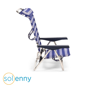 Silla de playa con bolsillo trasero y reposacabezas ajustable, mueble de exterior listo para enviar desde España, 4 posiciones - Product Image 2