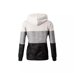 Vente en gros, polaire 100% coton de haute qualité, bloc de couleur, gym, fitness, femmes, logo, broderie, imprimé, pull à capuche - Product Image 3