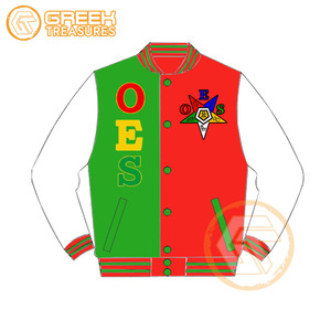 Customized Order Eastern <b>Star</b> Cotton Fleece Embroidered Varsity <b>Jacket</b> OES Breathable Quick Dry Zipper Closure Women <b>Jackets</b> - Product Image 5