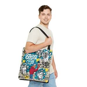 Borsa tote da strada per artisti graffiti, ricamo personalizzato, leggera, resistente, con cerniera, colore unico, riutilizzabile, in poliestere e cotone - Product Image 6