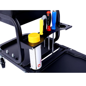 Tabouret d'atelier roulant avec tiroir, siège de mécanicien avec trous pour tournevis, support pour bombe aérosol pour réparation automobile GAPGAR032 - Product Image 4