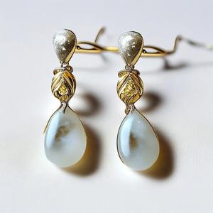 Vente en ligne 2024, boucles d'oreilles pendantes tendance vintage en argent sterling 925 plaqué or pour femmes - Product Image 5