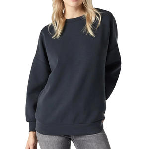 La sudadera de moda para mujer con cuello redondo y costura de hombro ligeramente caída crea una silueta moderna para mujer - Product Image 6