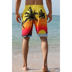 กางเกงขาสั้นสำหรับเดินชายหาดของผู้ชายกางเกงว่ายน้ำแบบผูกเชือกเอวปานกลางแบบลำลองกันน้ำระบายอากาศได้ดีในฤดูร้อน - Product Image 3