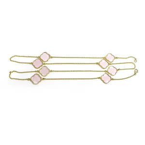 Gargantilla fina de Calcedonia Rosa chapada en oro - Product Image 6