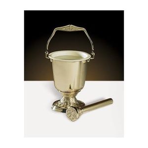 Seau d'eau bénite en laiton plaqué or avec arroseur ''Seau d'arrosage d'eau bénite en laiton Culte religieux divin'' - Product Image 3