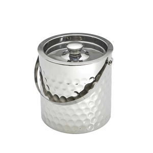 Seau à glace à champagne martelé antique en cuivre avec refroidisseur de vin en métal avec poignée avec logo personnalisé grand - Product Image 3