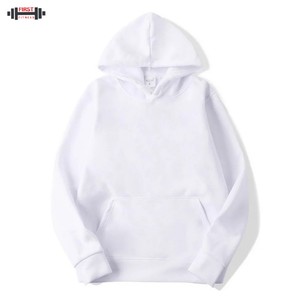 Personnalisé sans cordon de serrage blanc hiver plaine teint hommes de haute qualité poids lourd surdimensionné polaire coton pull à capuche 300gsm - Product Image 3