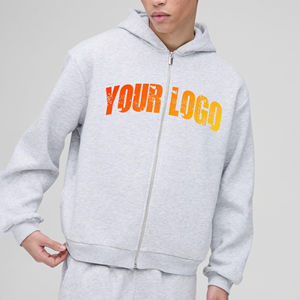 Sudadera con capucha transpirable pesada 450GSM de gran tamaño personalizada para hombres 100% algodón Puff impreso Logo para invierno - Product Image 5