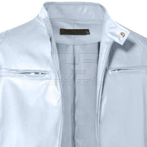 2025 chaqueta de cuero 100% de alta calidad personalizada para hombre, logotipo frontal de lona con cuello levantado, opciones de Color personalizado disponibles para el invierno - Product Image 5