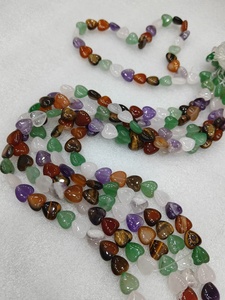 Cuentas de Piedra de Cristal Natural de Colores Mezclados, Cuentas en Forma de Corazón, Hilos a Granel, Exportador de la India - Product Image 1