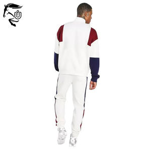 OEM personalizado 100% algodón acampanado bloque de color media cremallera de secado rápido transpirable polar ropa de calle chándales para hombres Premium - Product Image 2