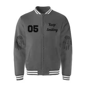 Veste d'hiver décontractée pour hommes avec patch brodé Letterman Varsity Style Leather Sleeves Varsity Vestes pour hommes - Product Image 3