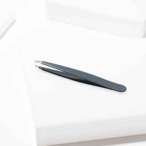 Pince à épiler à sourcils personnalisée professionnelle outils de beauté en acier inoxydable faits à la main Extension de pointe oblique équipement de travail de haute qualité - Product Image 5