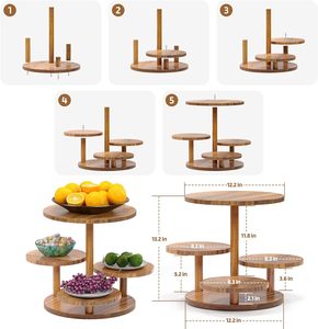 4 <b>Tier</b> Round Tower <b>Stand</b> for 50 Cupcakes Wood <b>Cake</b> <b>Stand</b> with Tiered Tray Decor Farmhouse Tiered Tray Decor Cupcake - Product Image 3