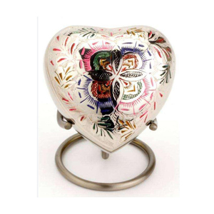 Urnas de corazón funerario metálicas brillantes para urnas de cenizas de mascotas, tamaño personalizado, urna de cremación más vendida para servicios de entierro - Product Image 4