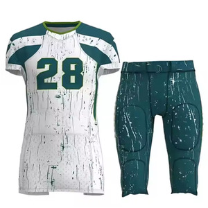ชุดยูนิฟอร์มอเมริกันฟุตบอลแบบสั้นแขนสั้น สีสันตามสั่ง ผลิตด้วยเทคนิค Sublimation ขายดีสำหรับผู้ใหญ่ ออกแบบโลโก้ตามสั่ง ผลิตจากโพลีเอสเตอร์ 100% - Product Image 3