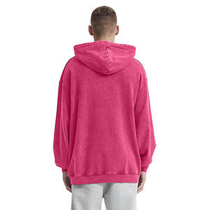 Haute qualité personnalisé Boxy 100% coton tissu plaine Logo personnalisé brodé 450gsm poids lourd unisexe femmes hommes pull à capuche - Product Image 4