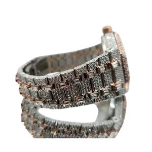 Reloj de Lujo Personalizado con Diamantes de Moissanita VVS1 Cultivados en Laboratorio para Hombre, Diseño Bicolor Oro Rosa/Plata, Reloj de Pulsera Brillante - Product Image 2