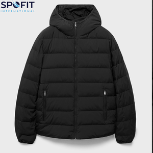 Chaqueta de Invierno Casual para Hombre, con Capucha, Impermeable, Cortavientos, 100% Poliéster, Personalizada con Logotipo, Chaqueta Acolchada con Estampado OEM - Product Image 6